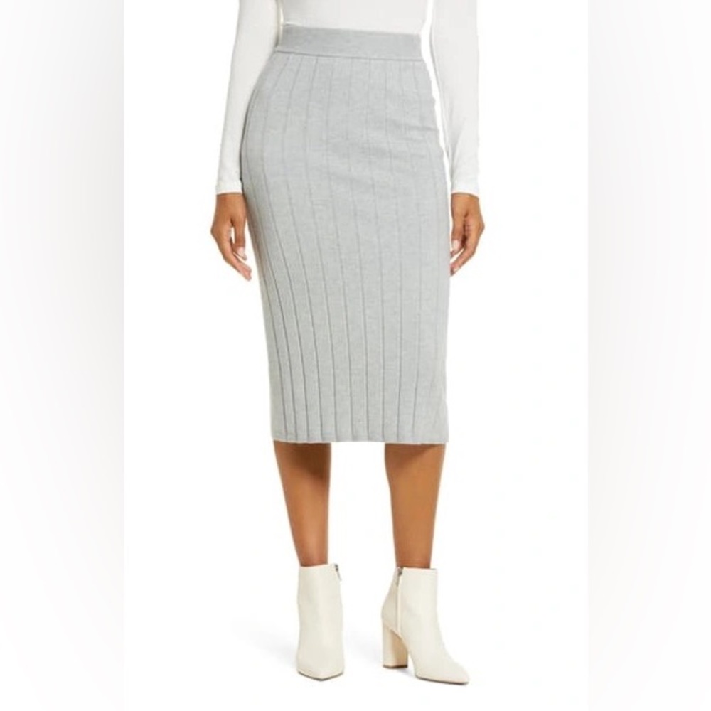Rachel Parcell Ribbed MIDI Sweater Skirt- Large